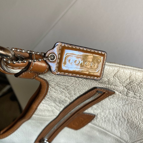 Coach Cream and Tan Leather Crossbody Bag - Picture 15 of 15